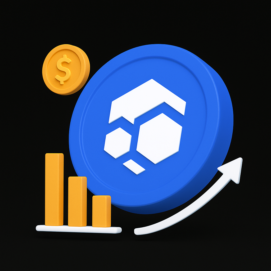 Crypto coin growth and financial chart illustration