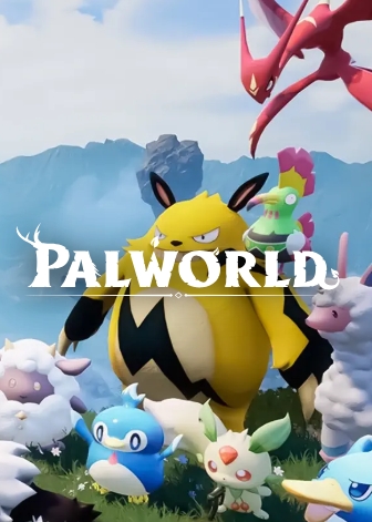 Palworld creatures gathered in a fantasy landscape
